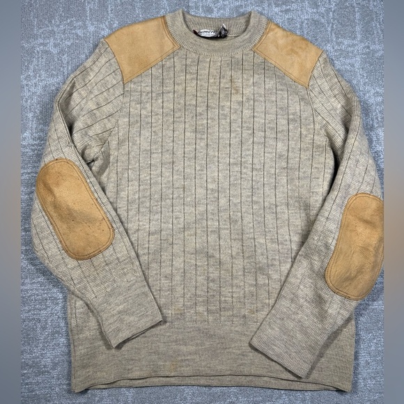 Vintage Sumerlana Jersey British Isles 100% New Wool leather Patch Sweater